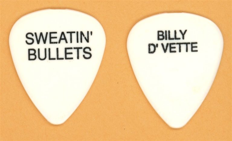Sweatin Bullets Billy D'Vette Vintage Guitar Pick - 1989 US Tour