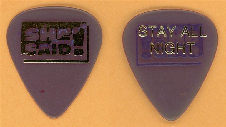 She Said! Stay All Night Vintage Guitar Pick - 1990 US Tour