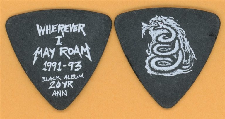 Metallica Robert Trujillo Vintage Guitar Pick - 2012 Black Album 20th Tour
