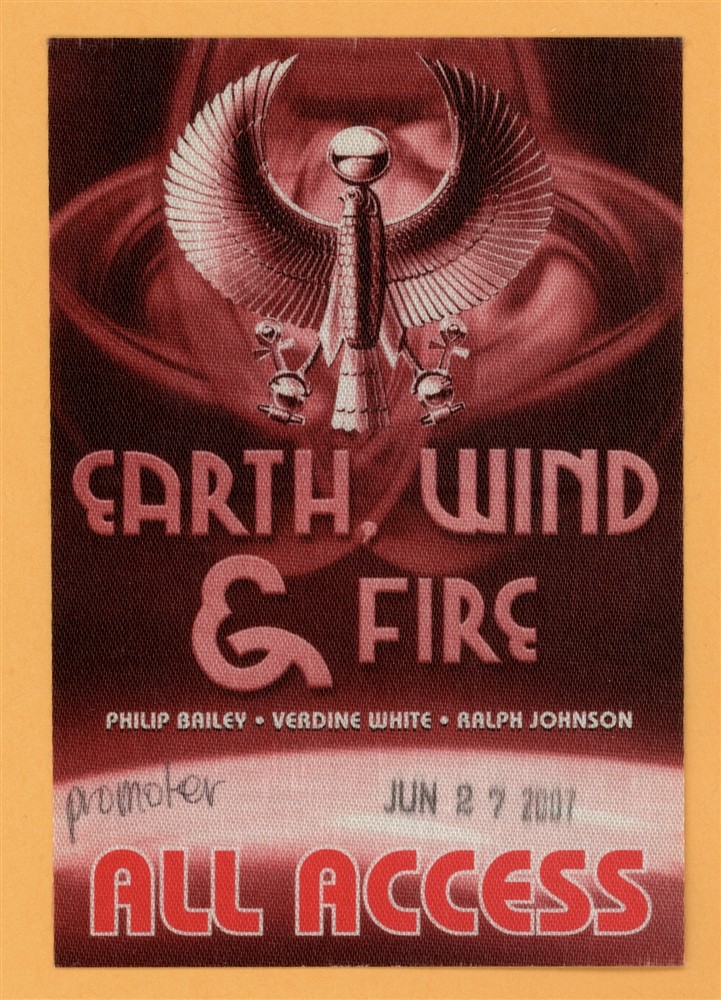 Earth Wind & Fire 2007 Illuminate Love Concert Tour ALL ACCESS Backstage Pass