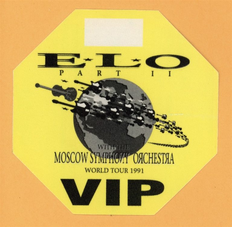 Electric Light Orchestra 1991 Part 2 Concert Tour VIP Backstage Pass