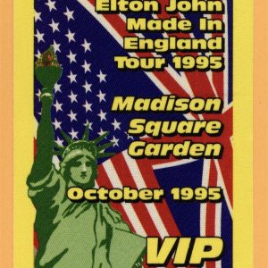 Elton John 1995 MSG Concert Tour VIP Backstage Pass