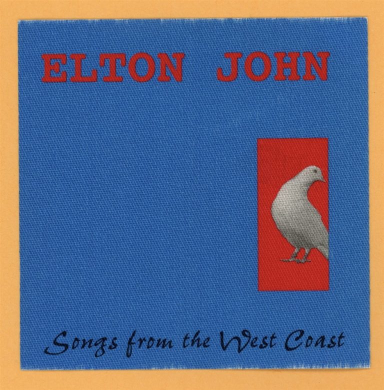 Elton John 2001 Songs From The West Coast Concert Tour Backstage Pass