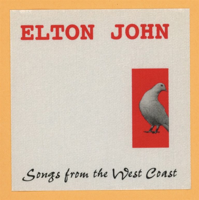 Elton John 2001 Songs From The West Coast Concert Tour Backstage Pass