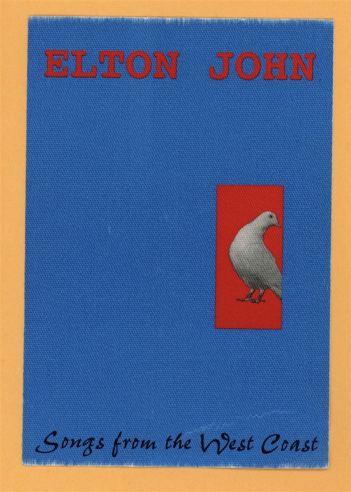 Elton John 2001 Songs From The West Coast Concert Tour Backstage Pass