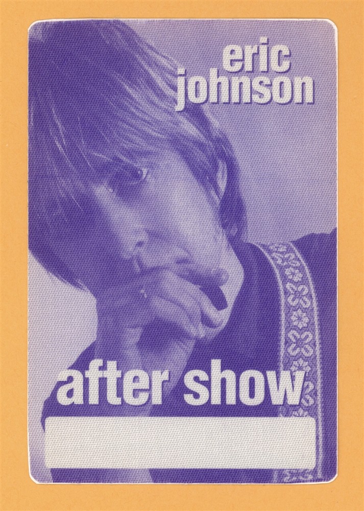 Eric Johnson 1998 Seven Worlds Concert Tour AFTER SHOW Backstage Pass