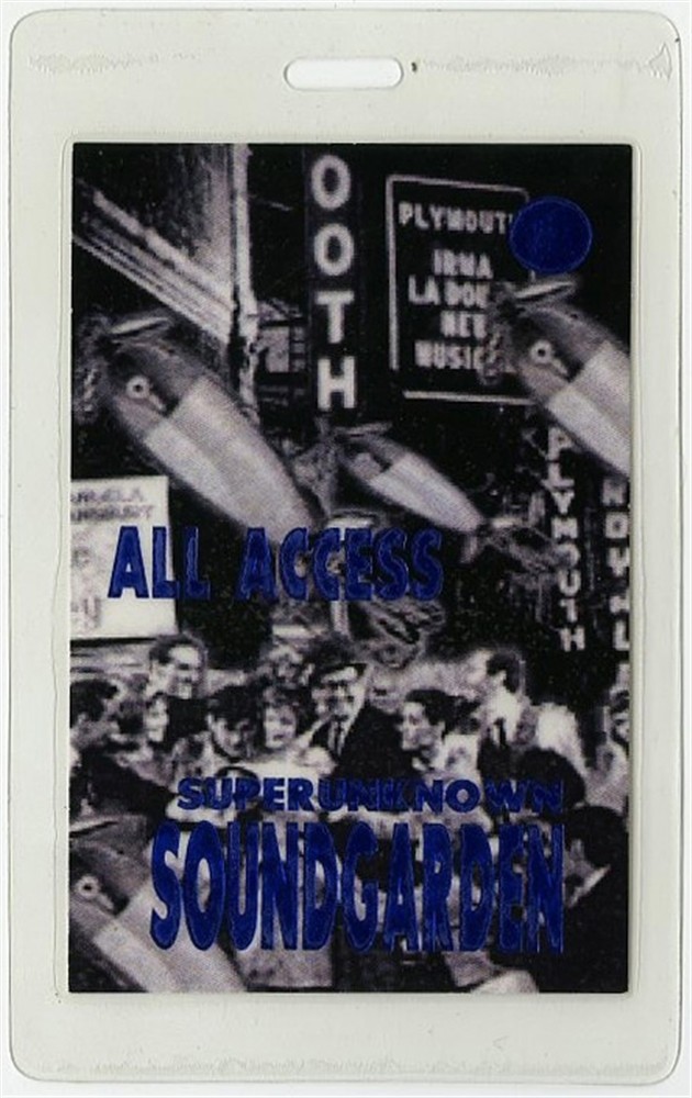 Soundgarden 1994 Superunknown Concert Tour Laminate Backstage Pass Chris Cornell