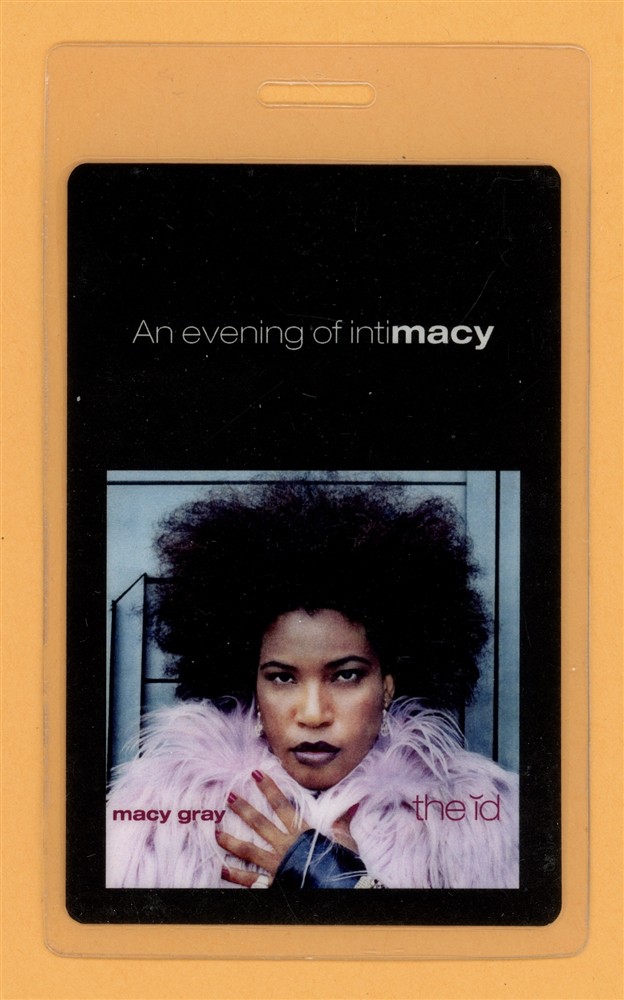 Macy Gray 2001 The ID Tour All Access Laminated Backstage Pass