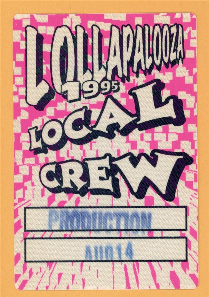 Sonic Youth 1995 w/ Hole & Beck Lollapalooza Concert Tour LOCAL Backstage Pass