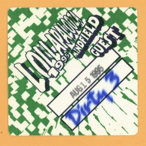 Sonic Youth 1995 w/ Hole & Beck Lollapalooza Concert Tour GUEST Backstage Pass