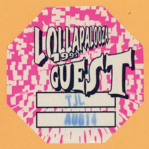 Sonic Youth 1995 w/ Hole & Beck Lollapalooza Concert Tour GUEST Backstage Pass