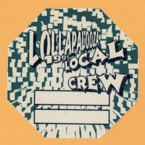 Sonic Youth 1995 w/ Hole & Beck Lollapalooza Concert Tour CREW Backstage Pass