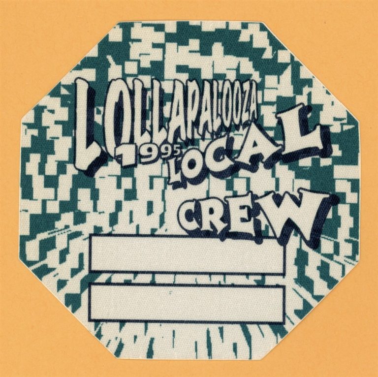 Sonic Youth 1995 w/ Hole & Beck Lollapalooza Concert Tour CREW Backstage Pass