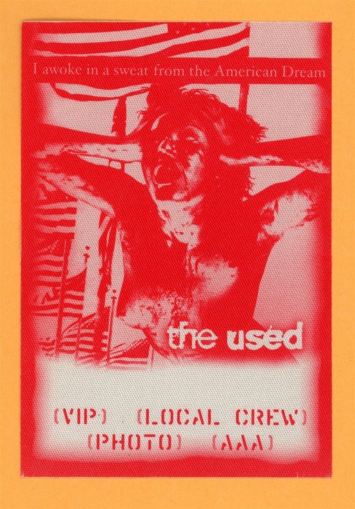 The Used Vintage Satin Backstage Pass - 2002 Tour