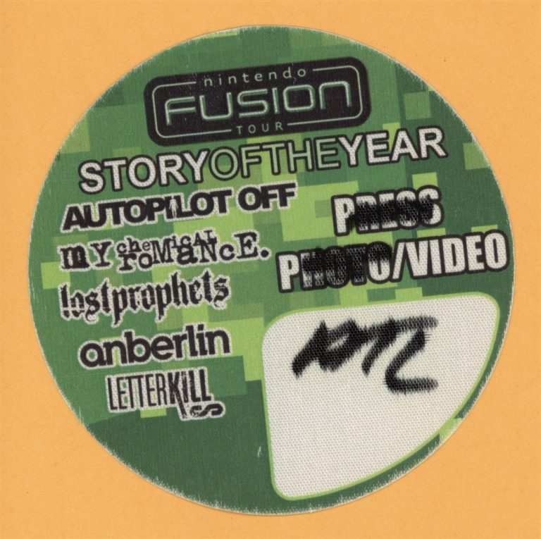 My Chemical Romance 2004 Nintendo Fusion Concert Tour Backstage Pass