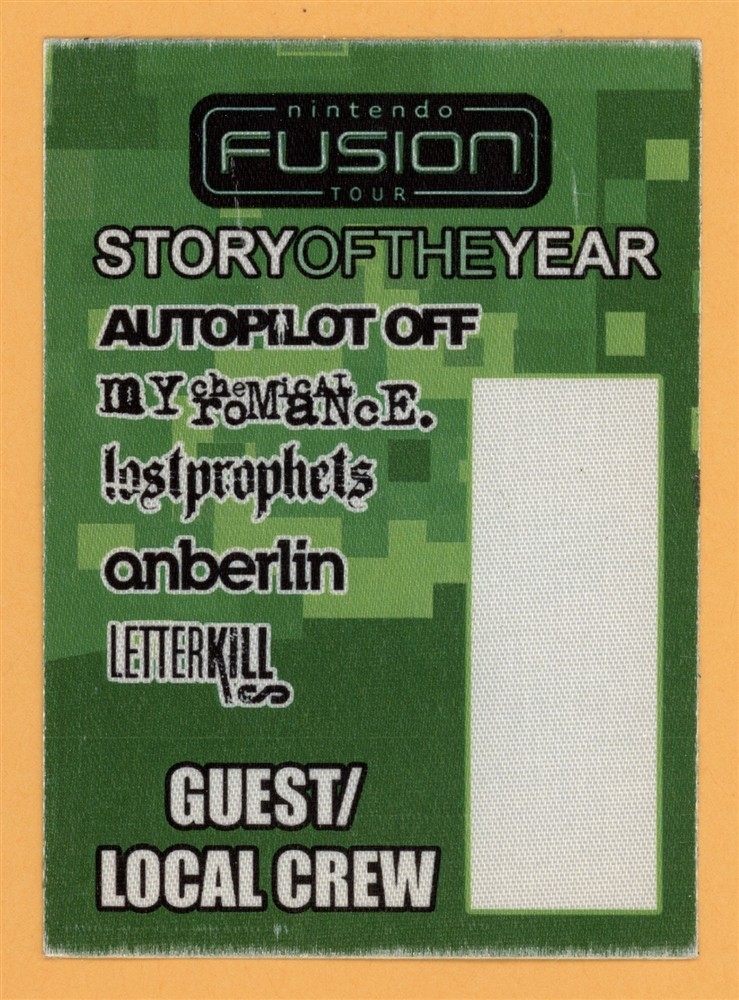 My Chemical Romance 2004 Nintendo Fusion Concert Tour Crew Backstage Pass