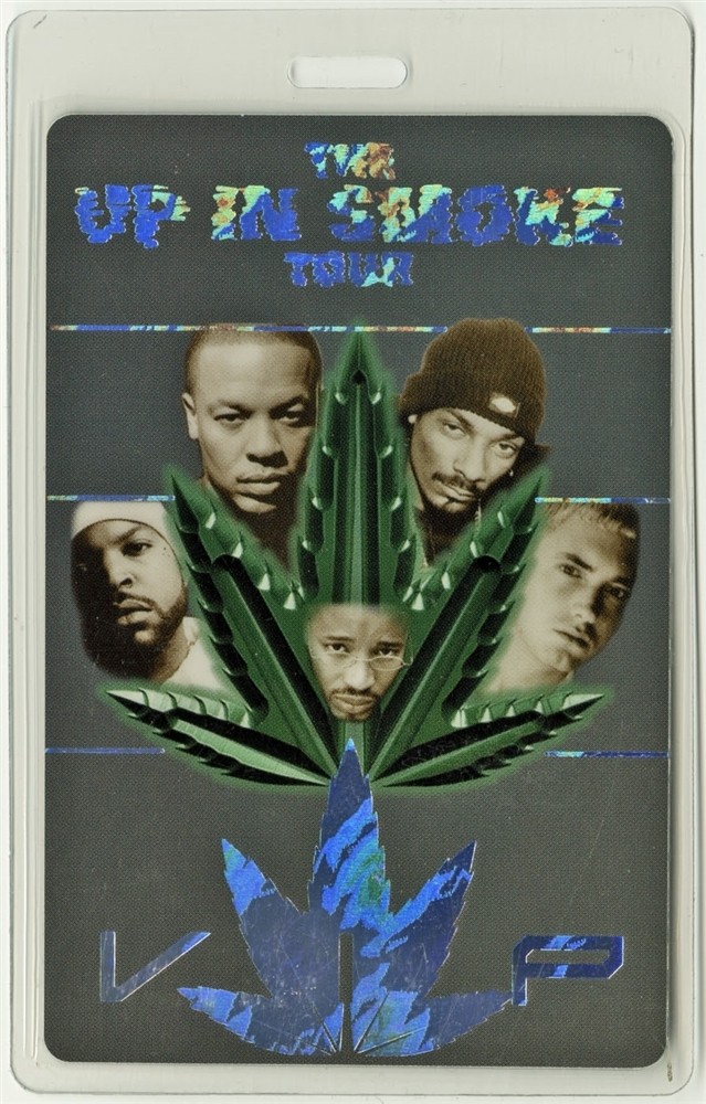 Eminem 2000 Up In Smoke Tour Snoop Dogg Ice Cube FOIL Laminated Backstage Pass
