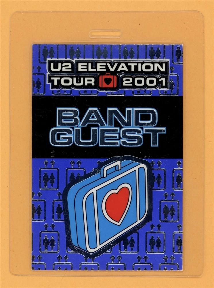 U2 2001 Elevation Tour Band Guest Laminated Backstage Pass