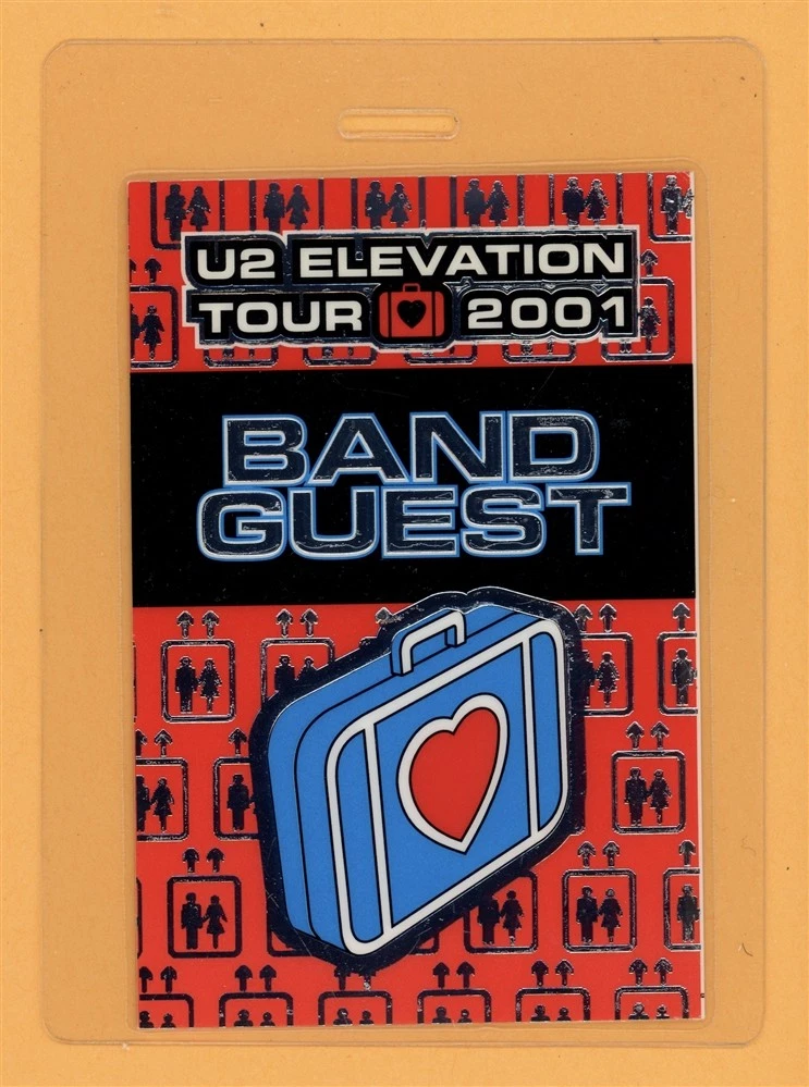 U2 2001 Elevation Tour Band Guest Laminated Backstage Pass