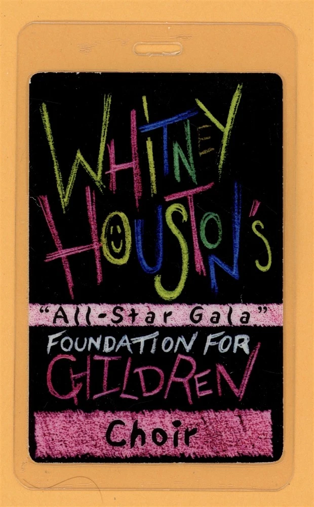 Whitney Houston 1999 All-Star Gala Tour Choir Laminated Backstage Pass