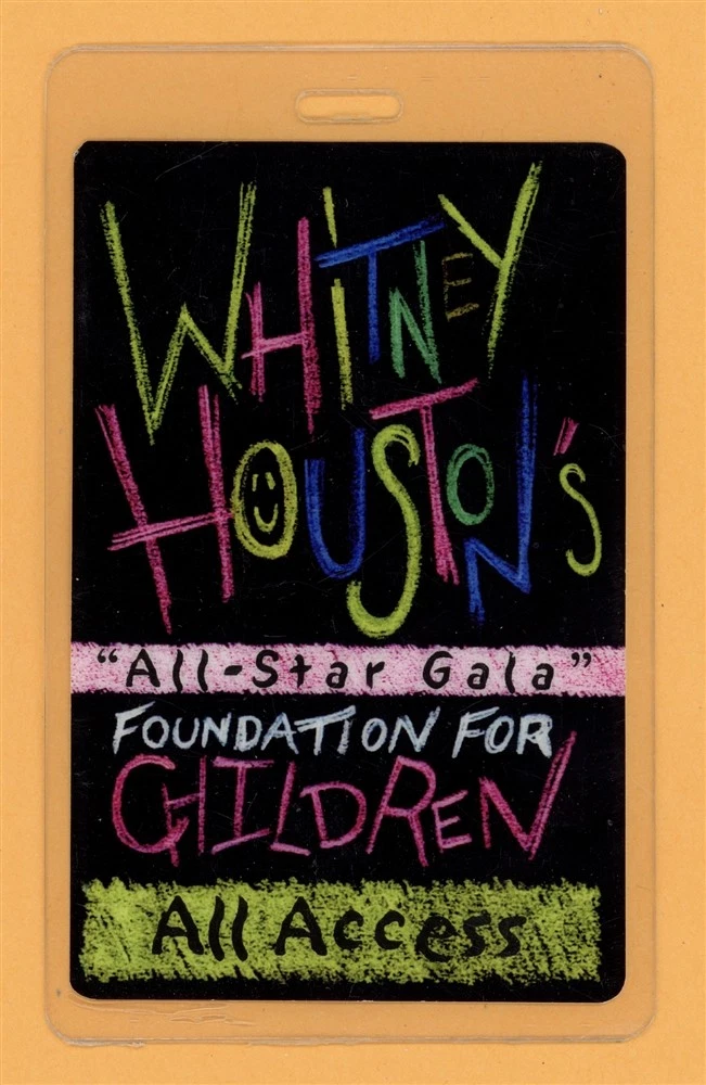 Whitney Houston 1999 All-Star Gala Tour All Access Laminated Backstage Pass
