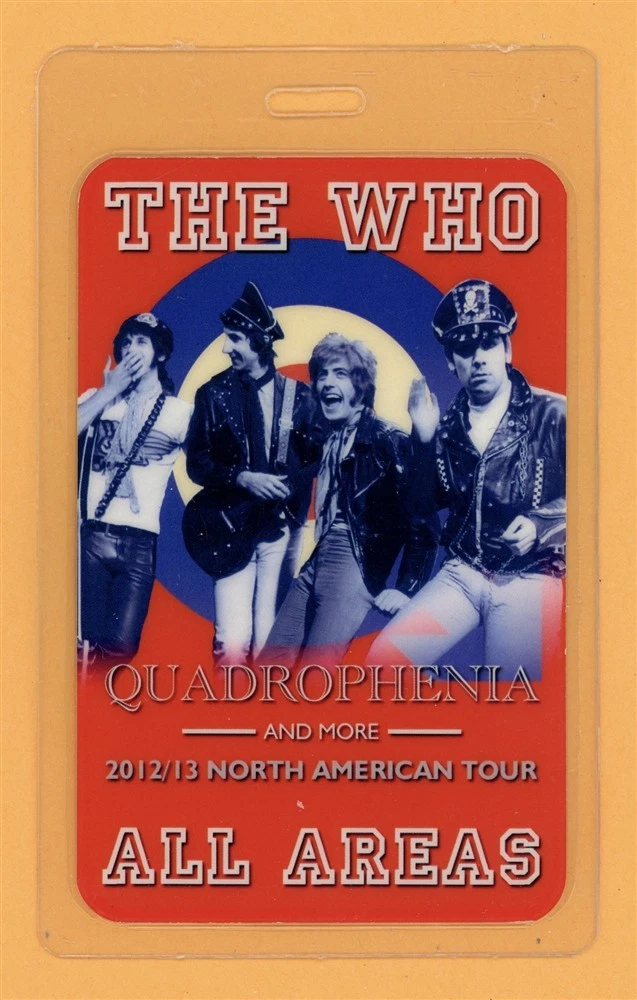 The Who 2012 Quadrophenia Tour All Areas Laminated Backstage Pass