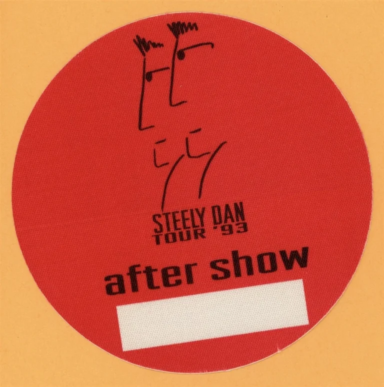 Steely Dan 1993 Concert Tour After Show Backstage Pass