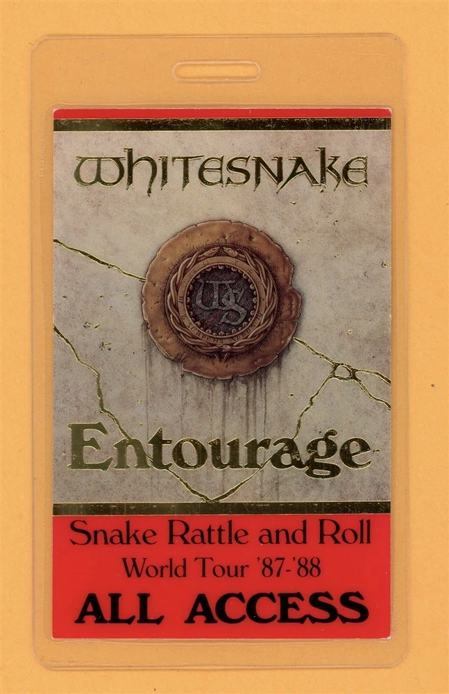 Whitesnake 1987 Snake Rattle & Roll Tour Entourage Laminated Backstage Pass