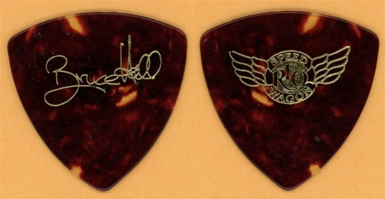 REO Speedwagon Bruce Hall Vintage (Gold/Shell) Guitar Pick - 1993 Tour