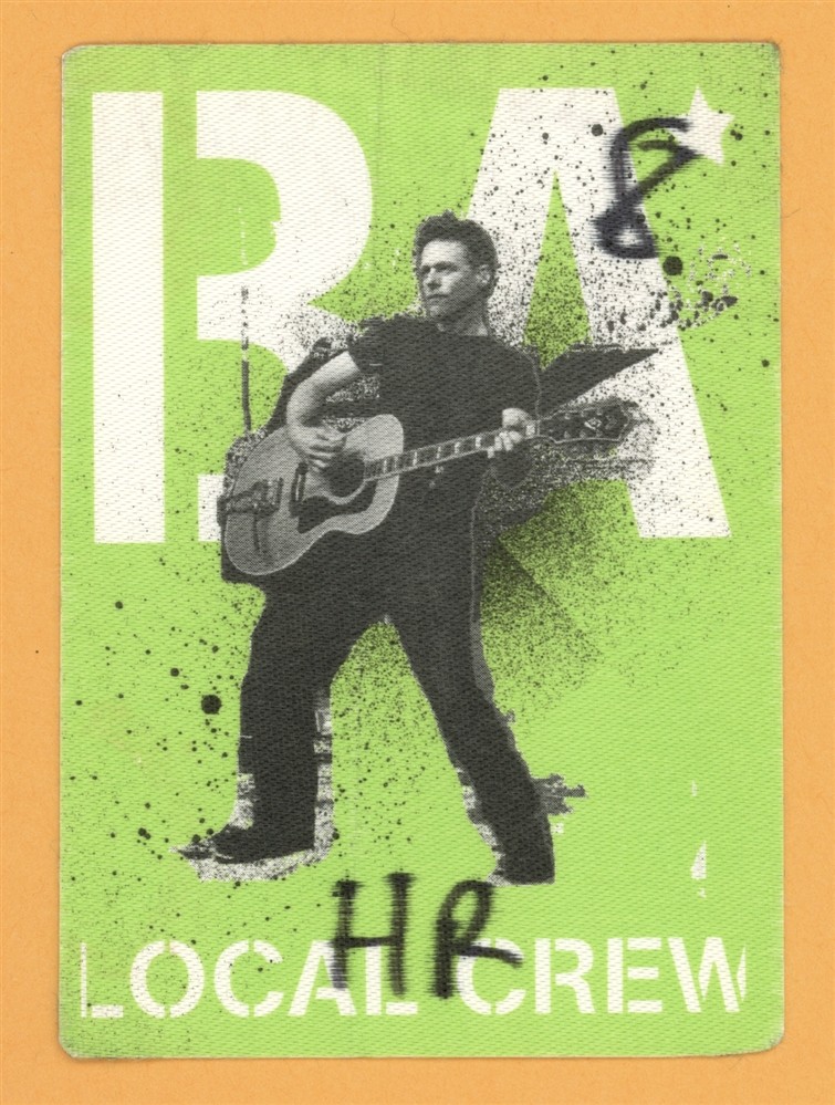 Bryan Adams 2014 30th Anniversary Concert Tour Local Crew Backstage Pass