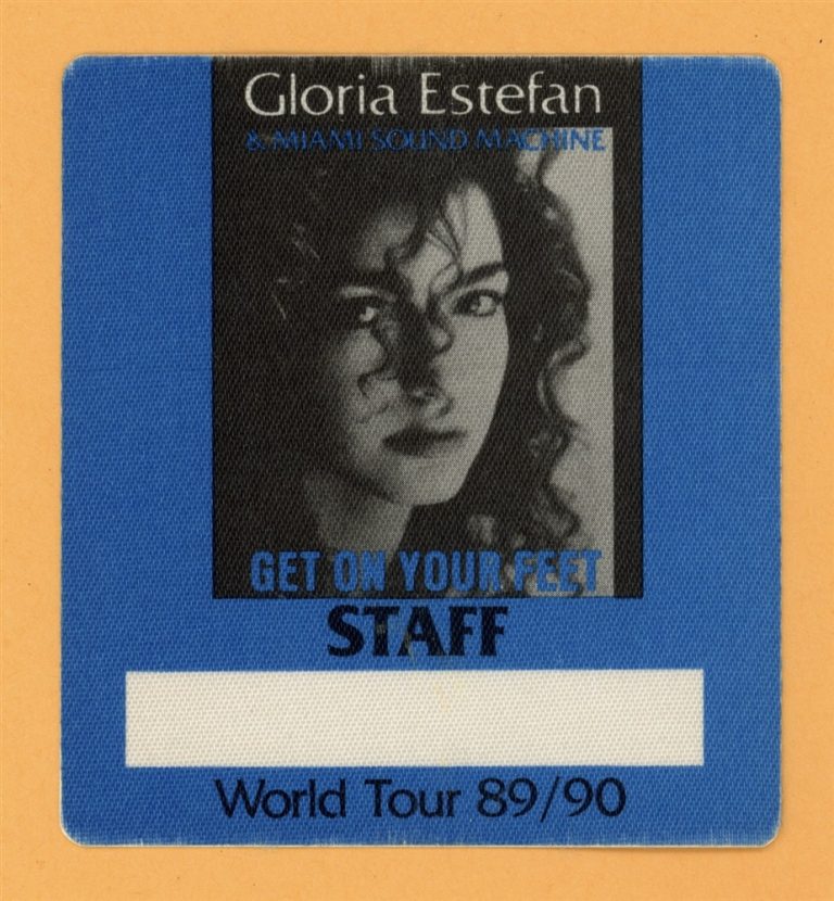 Gloria Estefan 1989 Get On Your Feed Concert Tour STAFF Backstage Pass