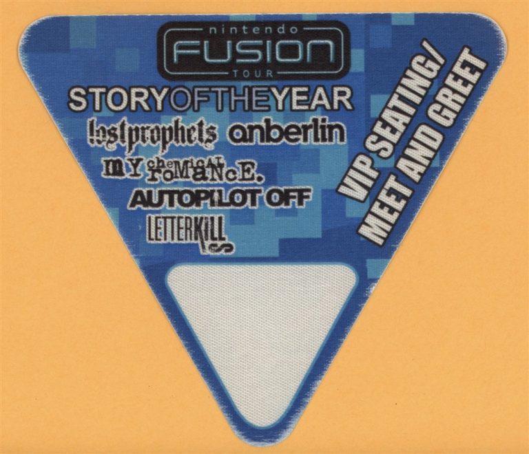 My Chemical Romance 2004 Nintendo Fusion Concert Tour VIP Backstage Pass