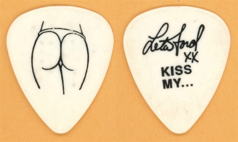 Lita Ford Original KISS MY... White Guitar Pick - 1991 Dangerous Curves Tour