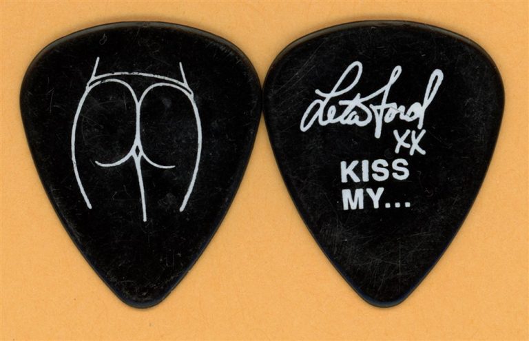 Lita Ford Original KISS MY... Black Guitar Pick - 1991 Dangerous Curves Tour