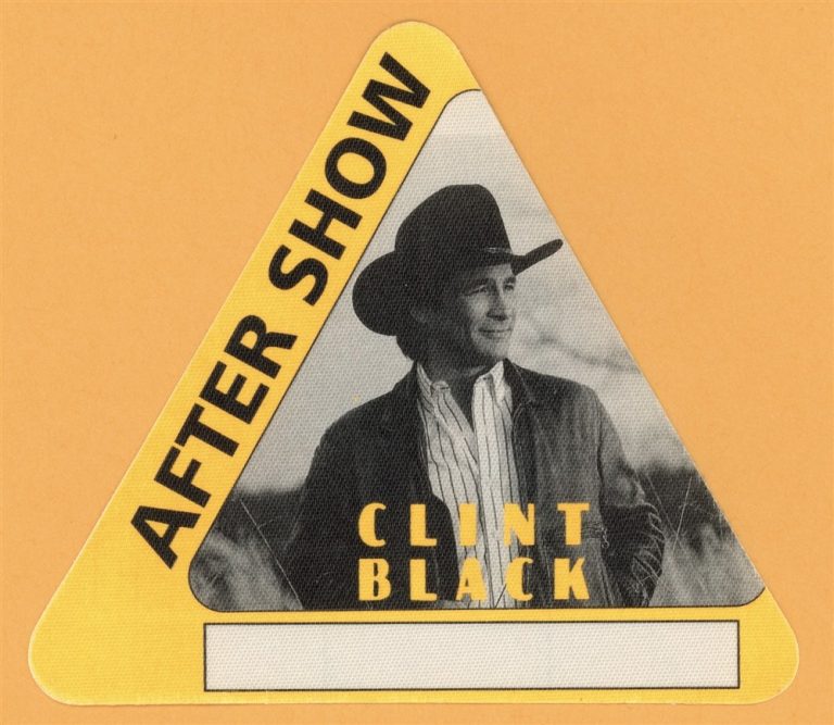 Clint Black 1991 Concert Tour AFTER SHOW Backstage Pass