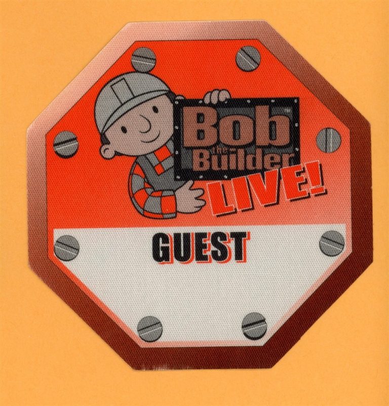Bob the Builder Live! Concert Tour GUEST Backstage Pass Orange