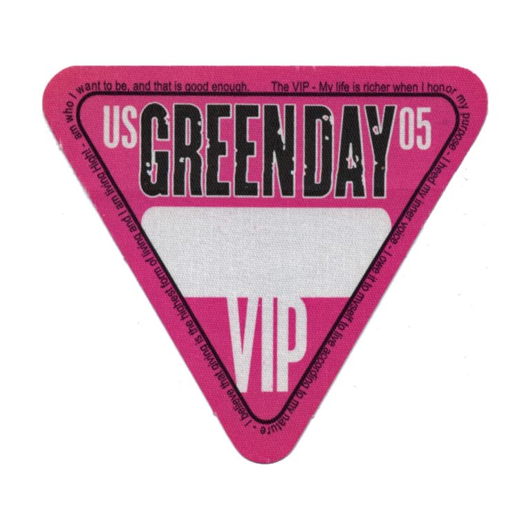 Green Day 2005 American Idiot Concert Tour VIP Backstage Pass