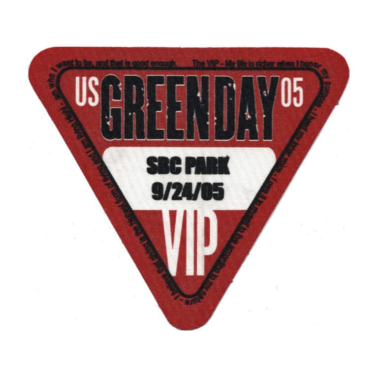 Green Day 2005 American Idiot Concert Tour VIP Backstage Pass