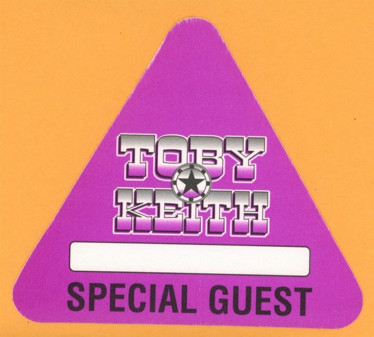 Toby Keith Vintage Tour Backstage Pass #11