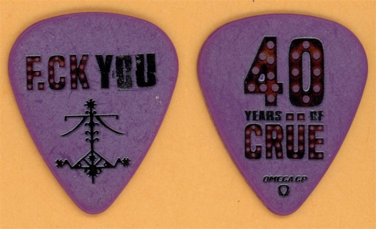 Motley Crue Mick Mars 40 Years of Crue Red/Blk Guitar Pick - 2022 Stadium Tour