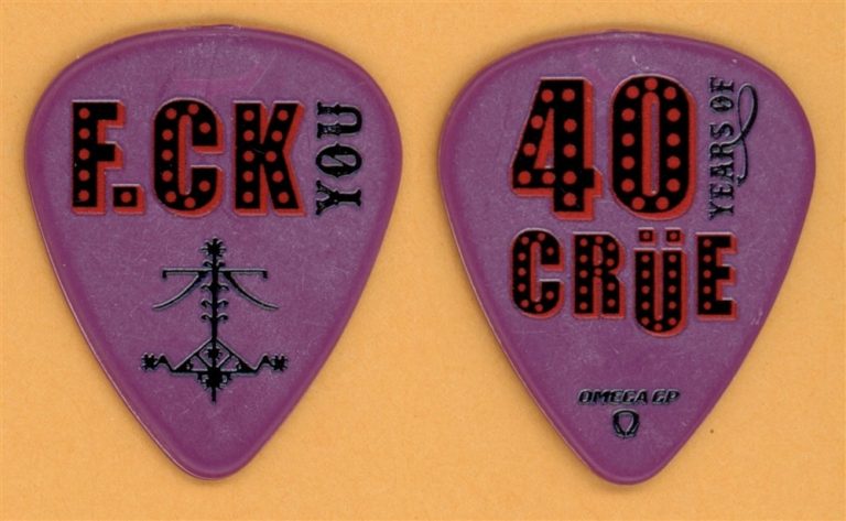 Motley Crue Mick Mars 40 Years of Crue Red/Blk Guitar Pick - 2022 Stadium Tour