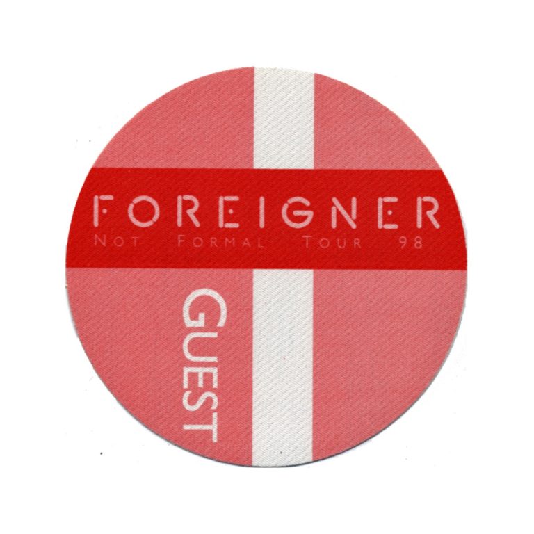 Foreigner 1998 Not Formal Concert Tour Guest Backstage Pass