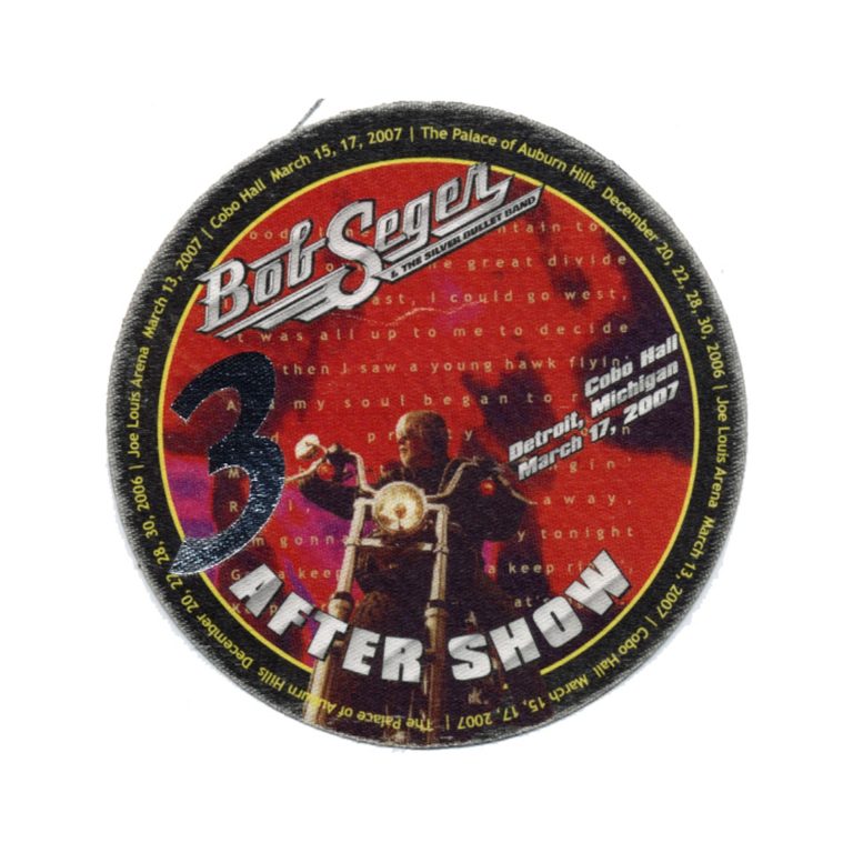 Bob Seger 2007 Face the Promise Concert Tour After Show Backstage Pass