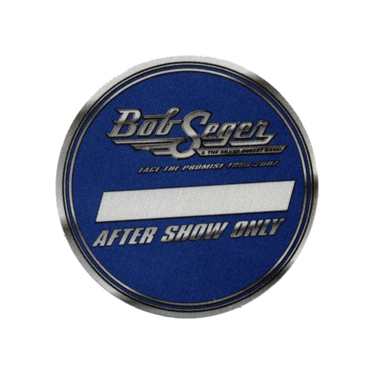 Bob Seger 2007 Face the Promise Concert Tour After Show Backstage Pass