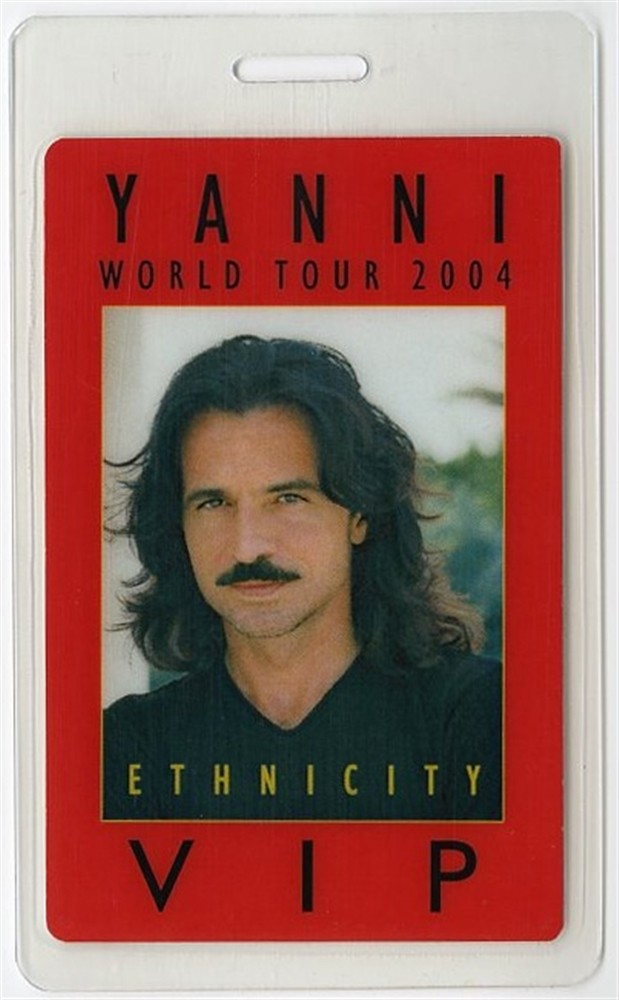Yanni 2004 Ethnicity Concert Tour VIP Laminated Backstage Pass