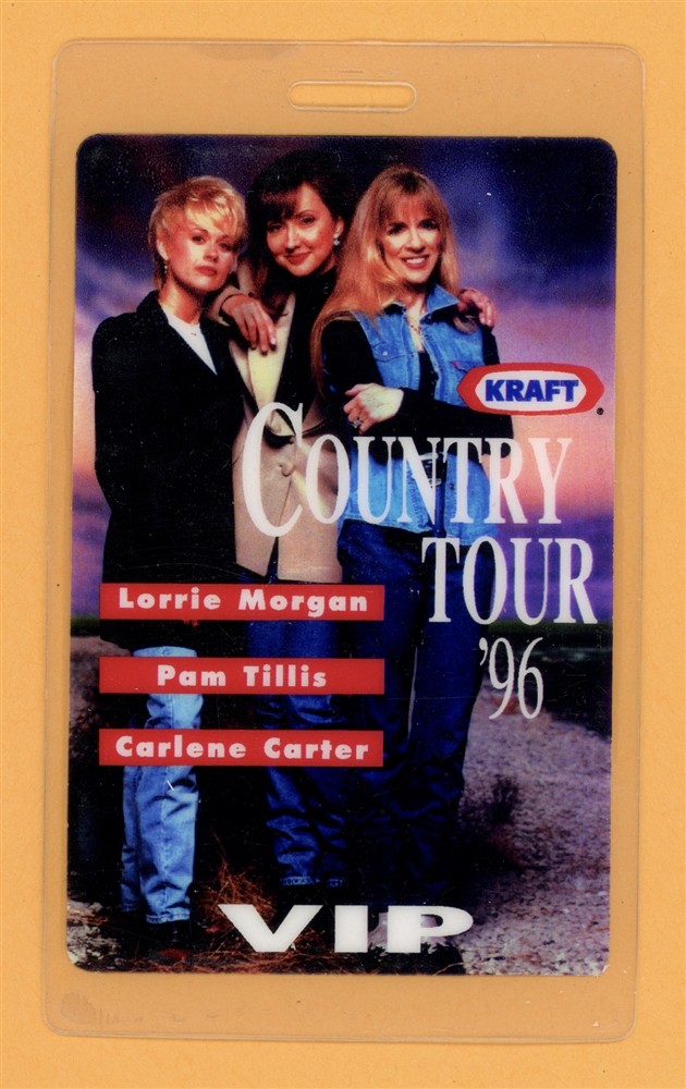 Lorrie Morgan 1996 Pam Tillis Grerater Need Tour VIP Laminated Backstage Pass