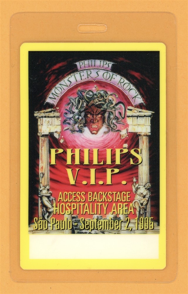 Ozzy Osbourne 1995 Monsters of Rock Tour Alice Cooper Laminated Backstage Pass