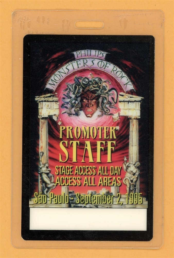 Ozzy Osbourne 1995 Monsters of Rock Tour Alice Cooper Laminated Backstage Pass