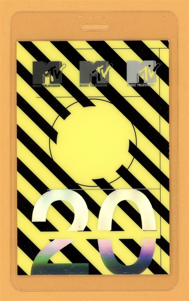 MTV 20 Tour Laminated Backstage Pass