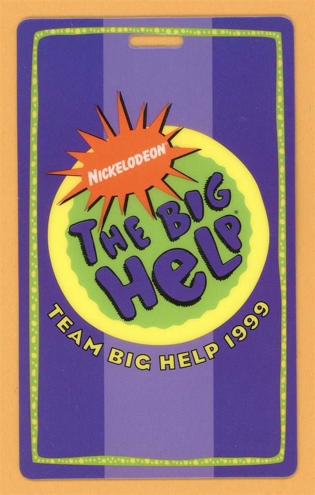 Nickelodean The Big Help 1999 McDonalds Tour Crew Laminated Backstage Pass
